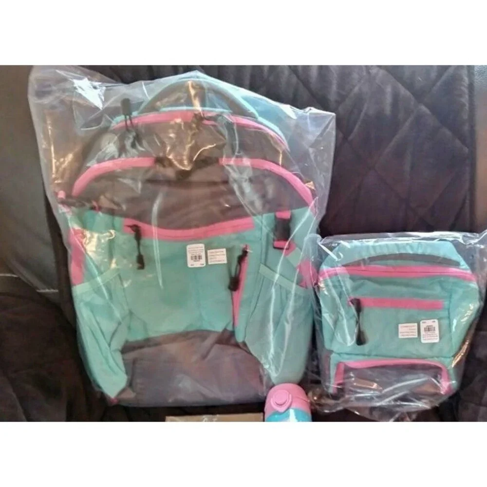 Pottery barn School Large backpack+Lunch Bag rainbow star holiday gift sport Set
